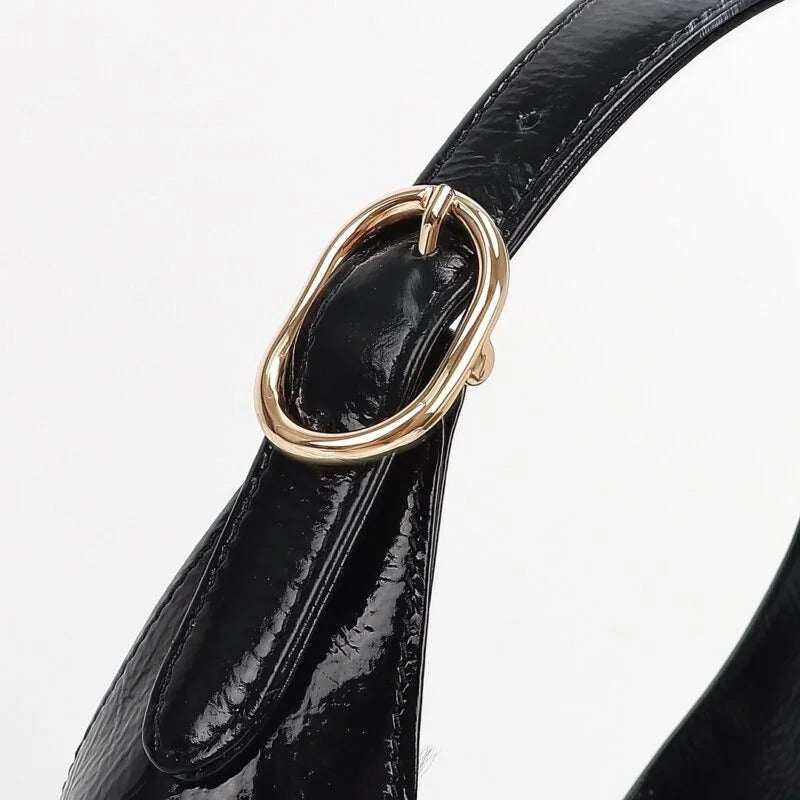 Gucci G Jackie Pequeño Charol Negro