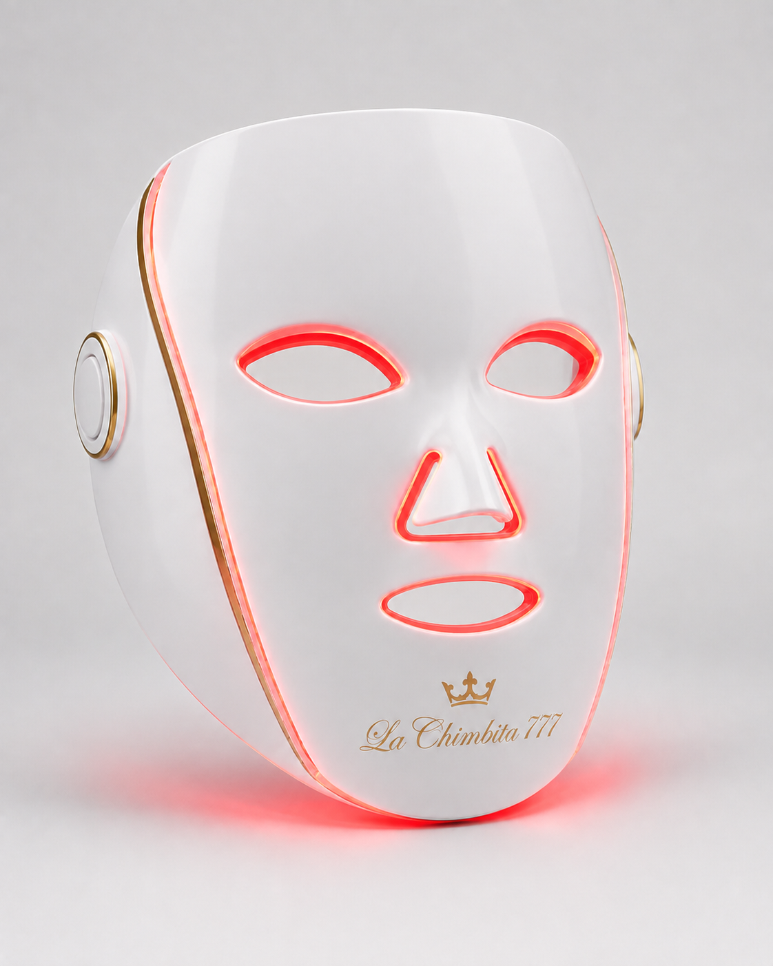 La Chimbita 777 Máscara Facial LED Blanca con Luz Roja
