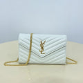 YSL Envelope Clutch White