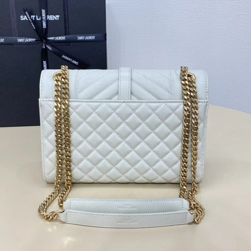 YSL Envelope Crossbody White