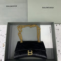 Balenciaga Crush Small Black Leather Gold Accents