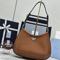 Prada Cleo Brushed Brown Bag