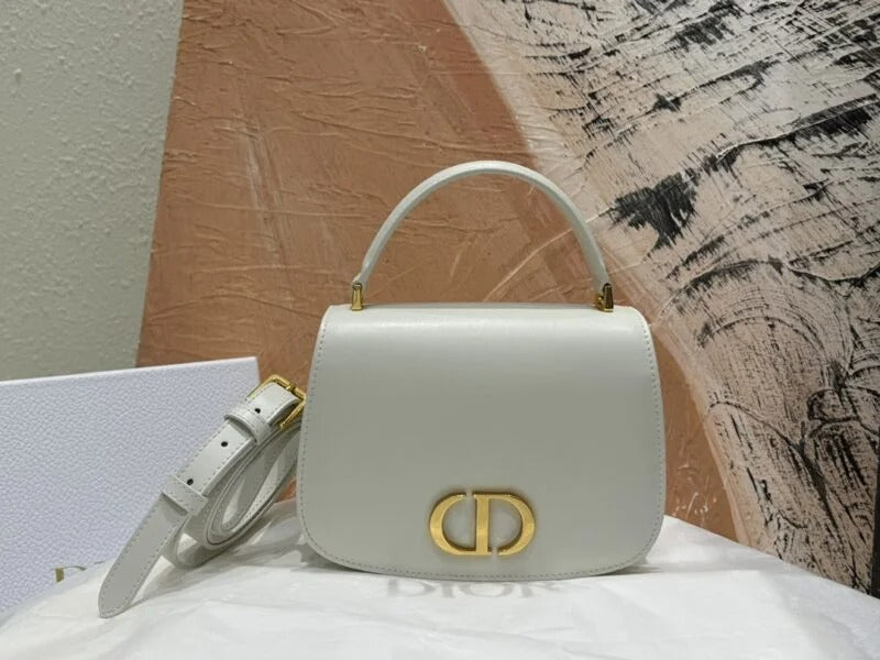 Dior 30 Montaigne Avenue Top Handle White