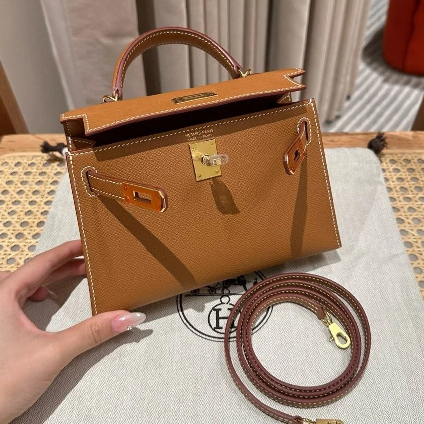 Hermes Kelly Brown Epsom Gold