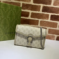 Gucci Dionysus GG Cartera con Cadena de Mezclilla Beige